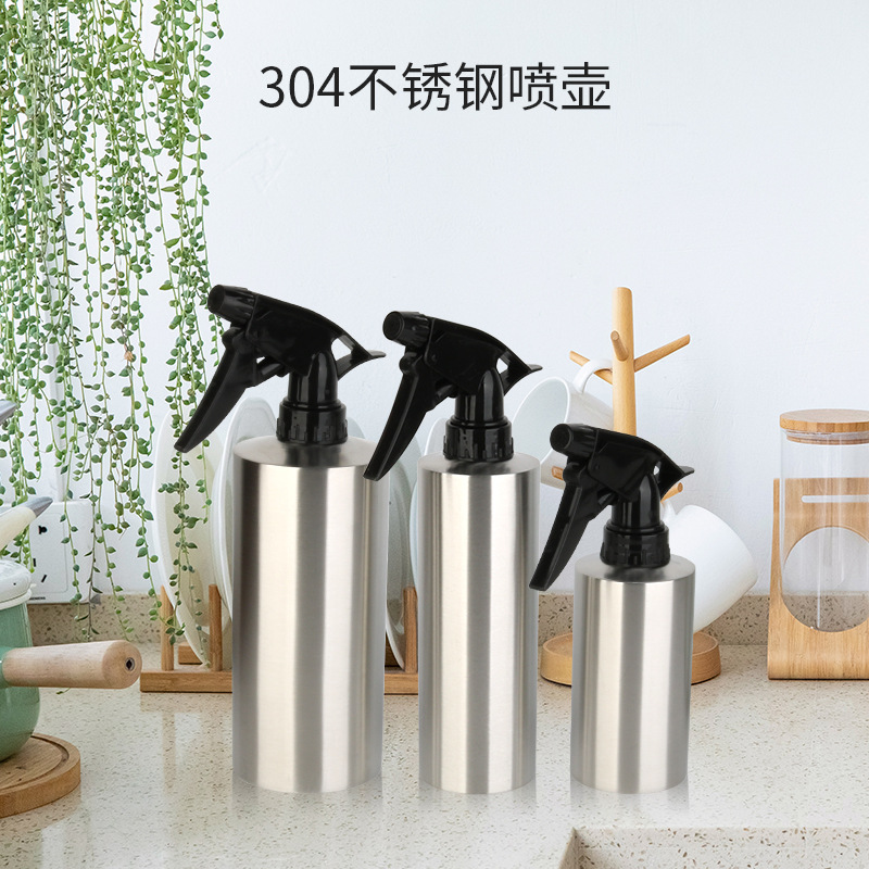 手压式304不锈钢直款喷水壶小型居家日用多功能可调节喷瓶喷雾瓶图