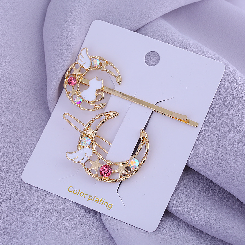 Japonés nuevo cute girl cat planet wings side clip clip de una palabra sweet hair set flew clip al por mayor Specification image