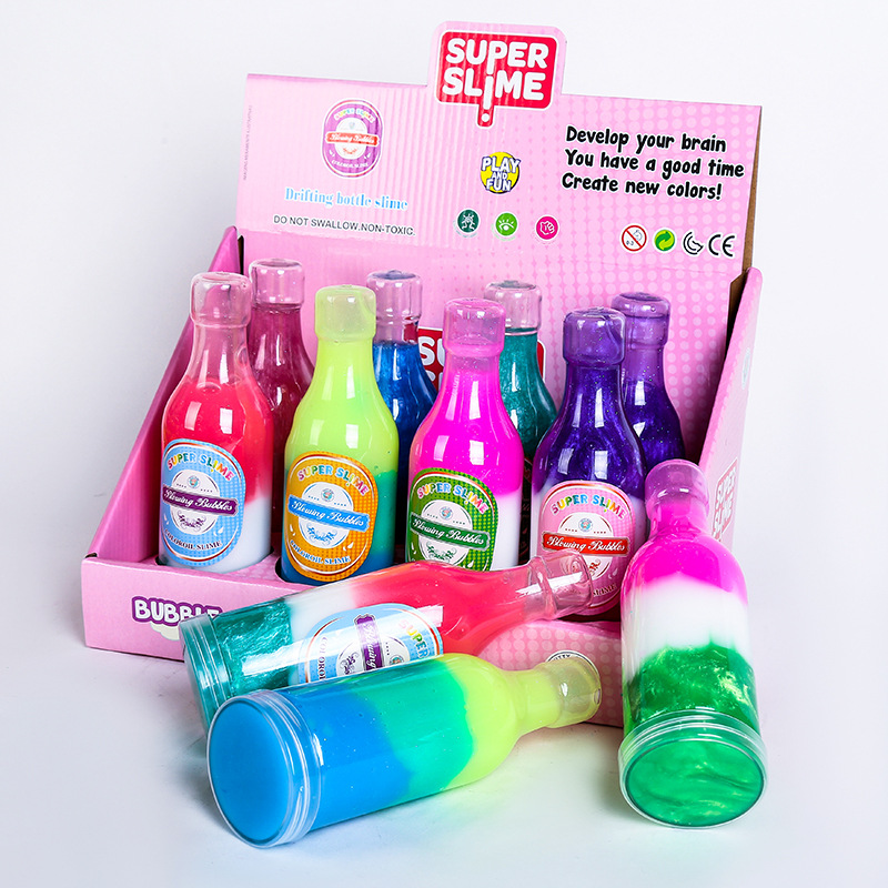 酒瓶造型水晶粘土玩具 滑滑鼻涕泥网红史莱姆 厂家直售