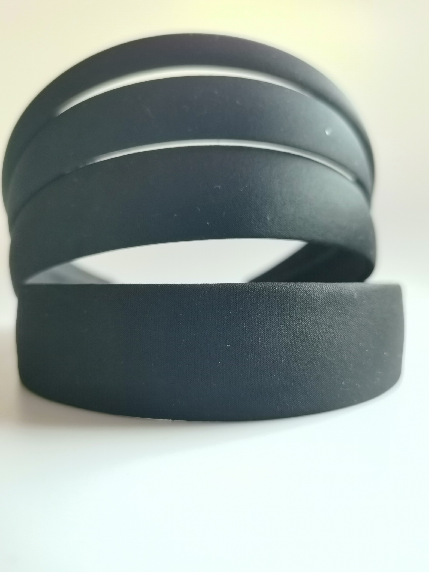 Black Simple Wide Headband 1.5 2 2.5 3 4Cmdiy Accessories Fully Wrapped Cloth Headband Semi-Finished Hair Accessories details Picture