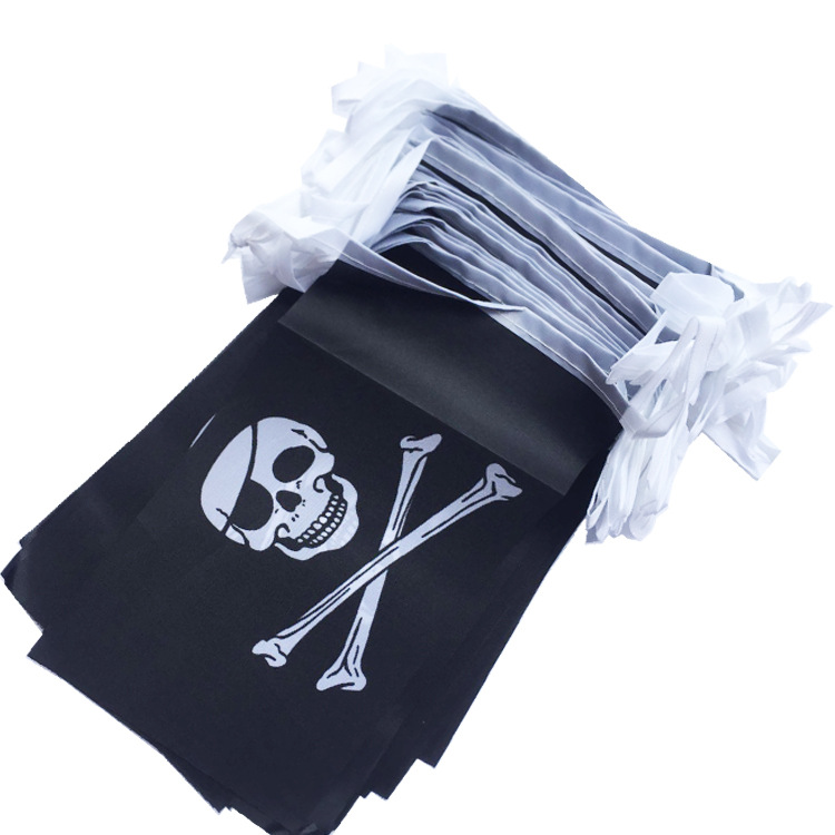 Cross-border supply of 100 pirate flags, 14*21cm, for indoor and outdoor decoration and atmosphere arrangement details Picture