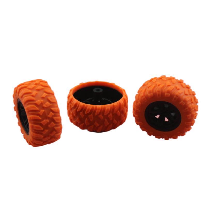 XJ332AH black and orange rubber-coated wheels, rubber wheels, toy wheels, toy accessories, technological building block parts Item Picture