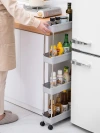 Kitchen and bathroom crevice storage rack, refrigerator crevice storage rack, multi-layer mobile trolley, floor-standing storage rack Specification image