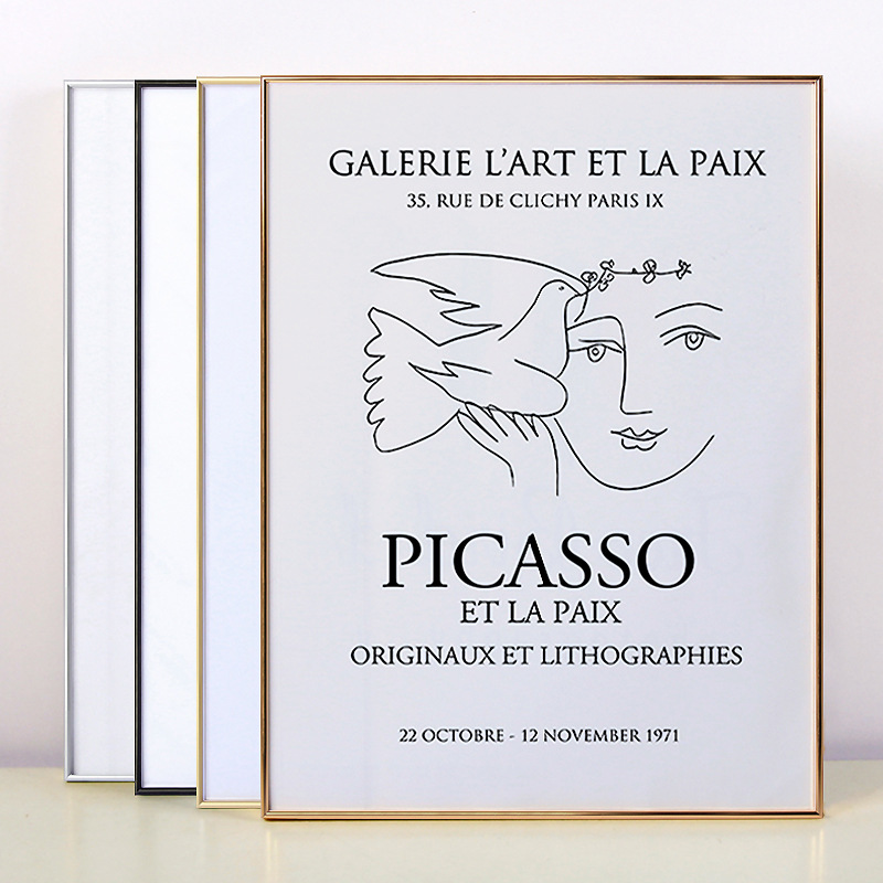 金属窄边铝合金相框简约海报外框证书框A4画框拼图挂墙A3装裱批发