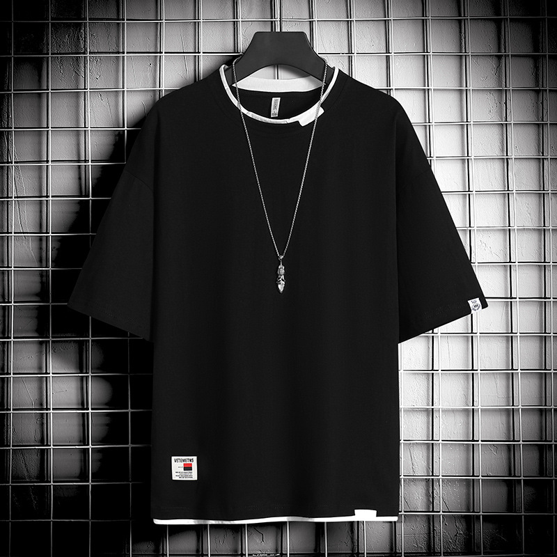 Men's short-sleeved T-shirt for summer 2022, a trendy brand for teenagers, loose half-sleeved T-shirt for boys details Picture