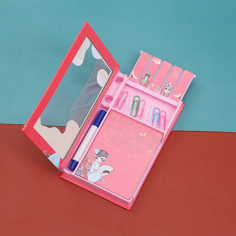 New sticky note gift box Chinese style ancient style combination sticky note Hand-torn sticky note with pen paper clip sticky note set Application Scenario