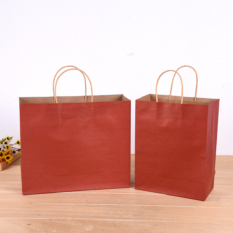 Custom-made kraft paper bags in stock, food packaging, hand-held paper bags, candy-colored gift bags, and shopping handbags details Picture