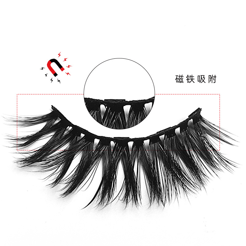 Manufacturers Wholesale False Eyelashes Magnetic False Eyelashes 5 Pairs Of Eyelashes 2 Liquid Eyeliner Set Magnetic Natural Model Application Scenario