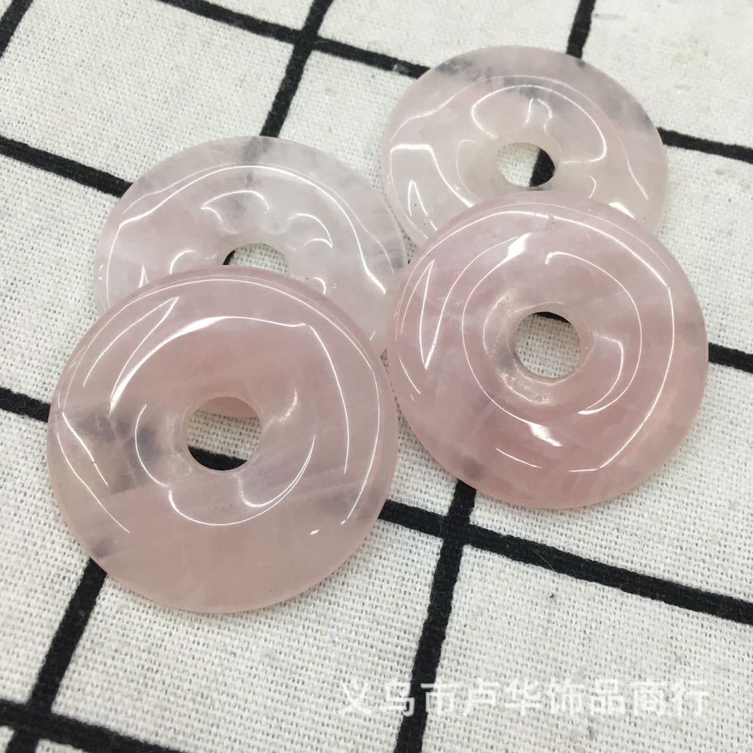 Factory direct sales supply of natural rose quartz peace pendants, diamond star moon Buddhist prayer beads and DIY jewelry accessories details Picture