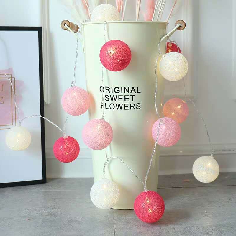 New Cotton Ball Lights Ins Rattan Ball Room Cotton Ball Lights String Net Red Star Lights Decorative Lights String Lights Specification drawing