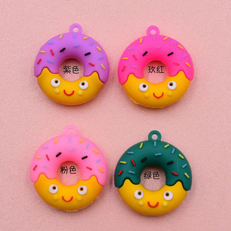 Fun Soft Glue Simulation Cartoon Double Sided Donut Ear Pendant Bag Key Chain Pendant Diy Accessories Accessories details Picture