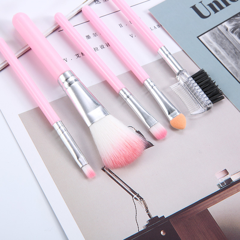 Portable Fiber Hair 5 Makeup Brush Set Small Set Eye Shadow Refresh Hand Beauty Tools Manufacturers Foreign Trade Stock Item Picture