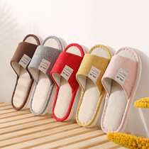 Flax slipper summer home indoor floor non-slip four seasons universal men and women spring and autumn home flax slipper cotton linen cloth