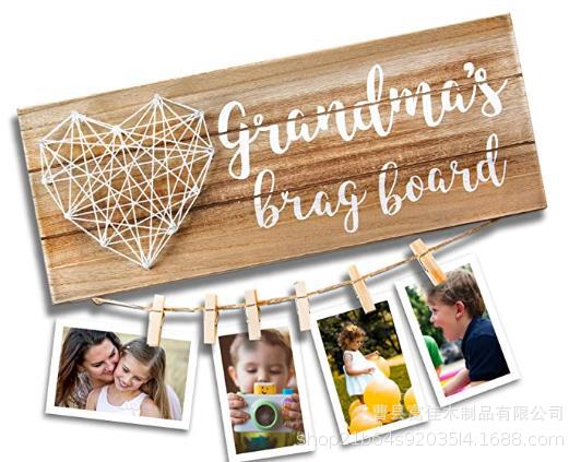 创意木质爱心绕线相框 复古卧室照片墙 木质相框摆件多规格