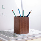 实木创意笔筒 黑胡桃木桌面收纳盒简约日式学习办公文具礼品
