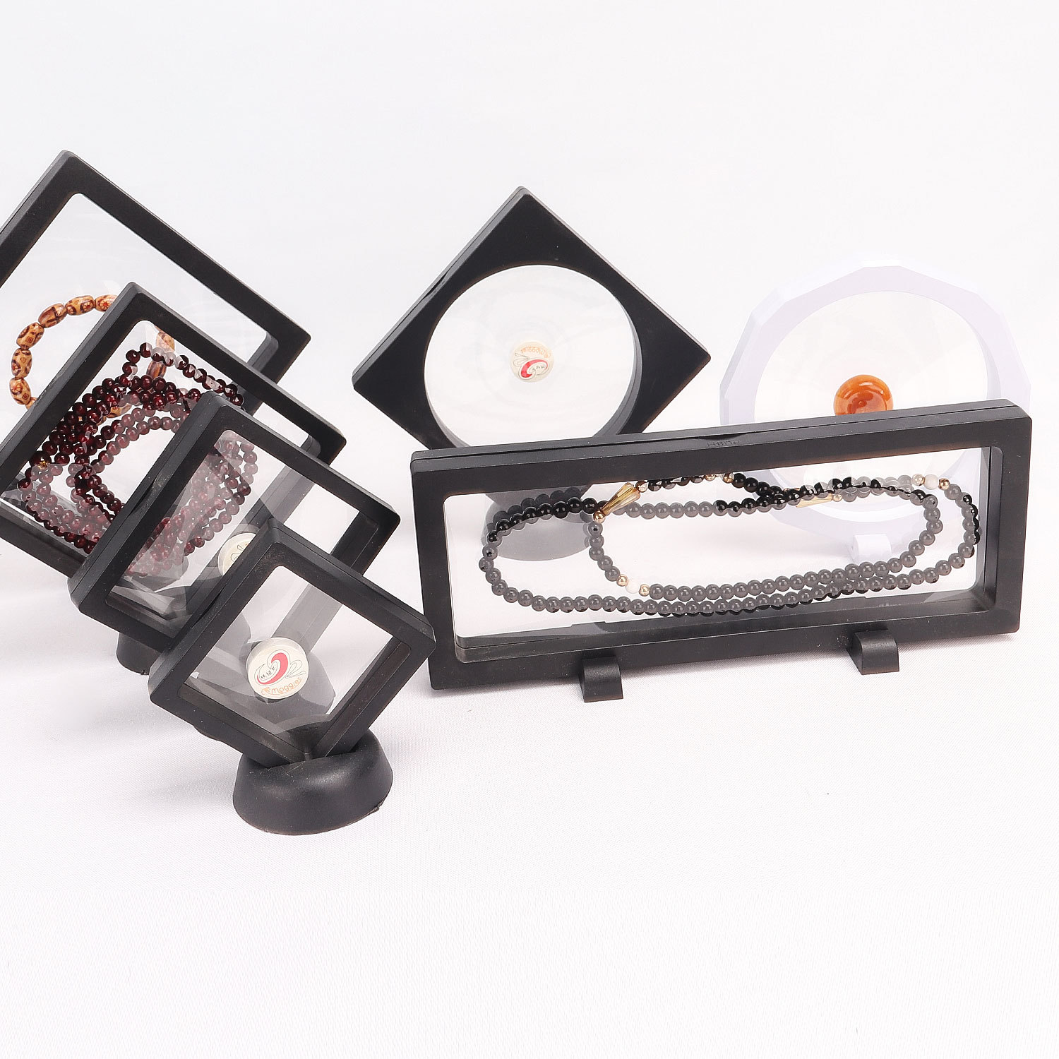 Suspension Box Pe Film Transparent Text Play Pendant Necklace Ring Display Gift Box Jewelry Jewelry Packaging Box Specification drawing
