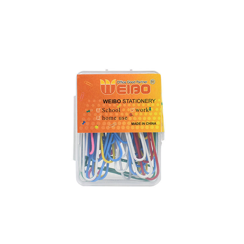 Weibo Creative Colored PVC paperclip, student plastic safety pin, bookmark label, curved pin, large capacity Item Picture
