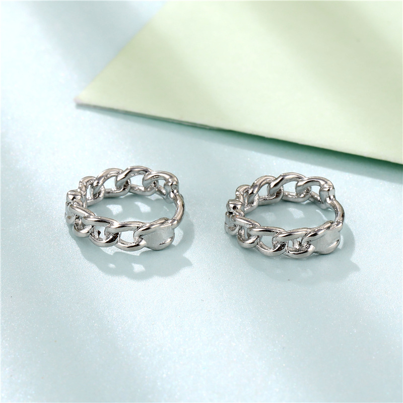 Cross-Border Europe And The United States Glossy Ins Style Personality Chain Ear Ring Ear Buckle Female Simple Copper Decorative Twist Earrings Manufacturers Wholesale Popular Jewelry Fashion Earrings Korean Version Earrings Ear Ring Ear Buckle Brand Processing Oem Specification drawing