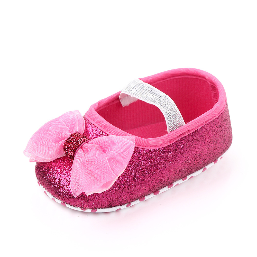 Newborn princess shoes, baby shoes, soft-soled baby shoes, bow princess shoes, single shoes, 2458 Item Picture