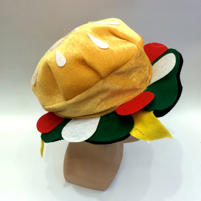 汉堡吃货世界帽子面包芝麻义乌各类外贸软帽欧美食物速食蔬菜帽子详情图3