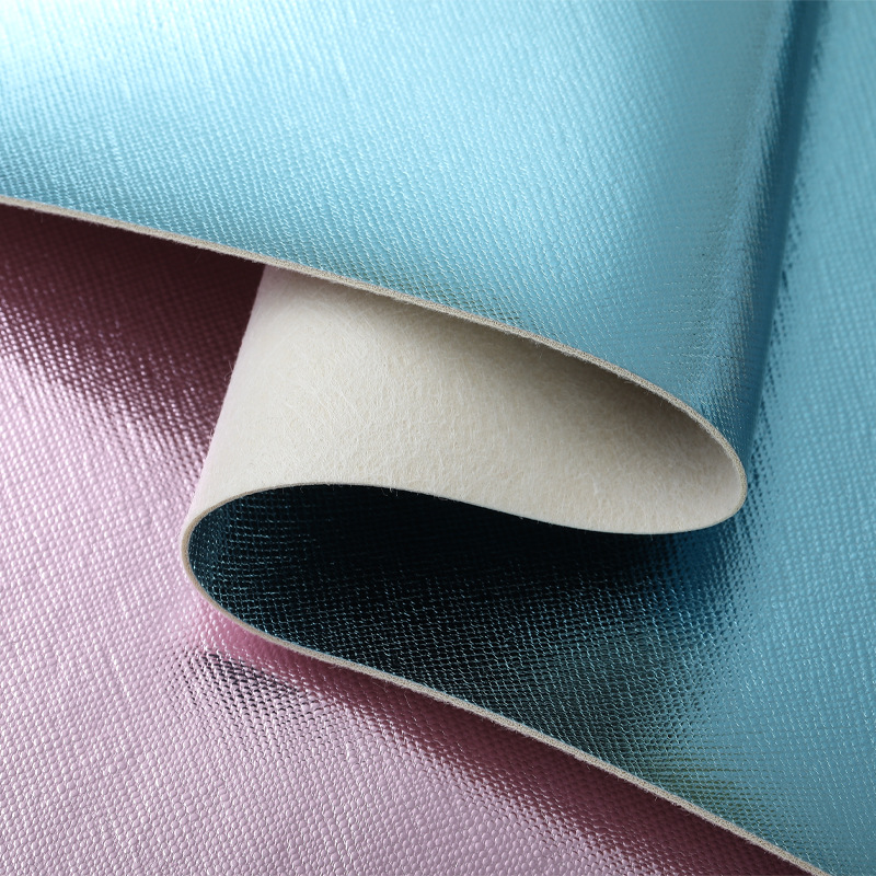 Leather fabric for bags, PVC film, decorative leather, white base, tear-resistant, cross pattern handbag, laser leather Application Scenario