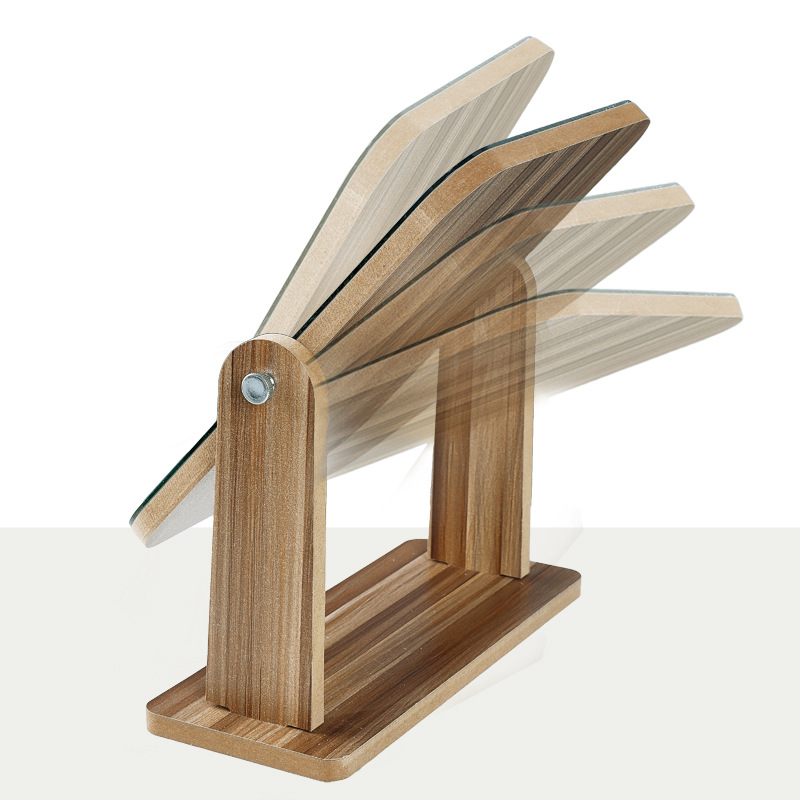Manufacturer Wooden Desktop Makeup Mirror Female Dormitory Desktop Portable Large Student Mirror Hd Folding Vanity Mirror Item Picture