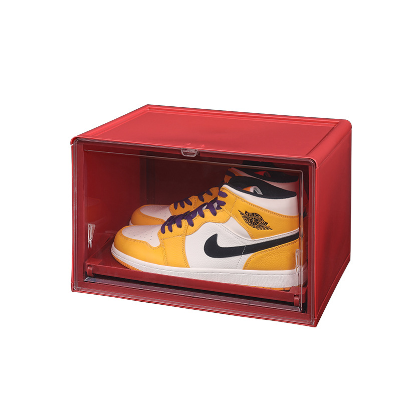 厂家直销可叠加鞋子展示柜 透明滑盖式鞋盒 潮牌亚力克鞋子收纳盒详情图5