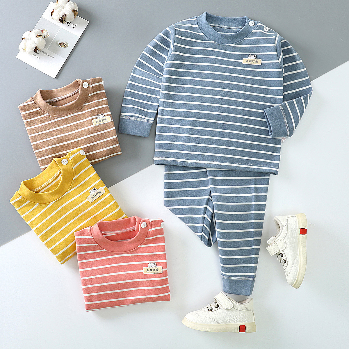 Shenying Baby Children's Clothing, children's long sleeves, long Johns, warm, German velvet baby girls and Boys autumn Set wholesale