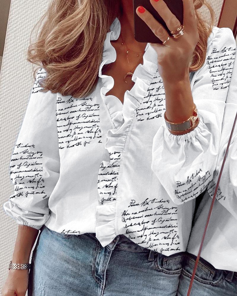2022 Amazon wish Independent Site ebay Spring/Summer New long-sleeved ruffled blouse women's shirts from Europe and America details Picture