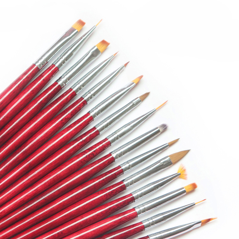 Nail art brush tool set: Nail art pens, nail art painting pens, nail art phototherapy pens, string pens, rosewood rods, 15 pieces, shanilak Application Scenario