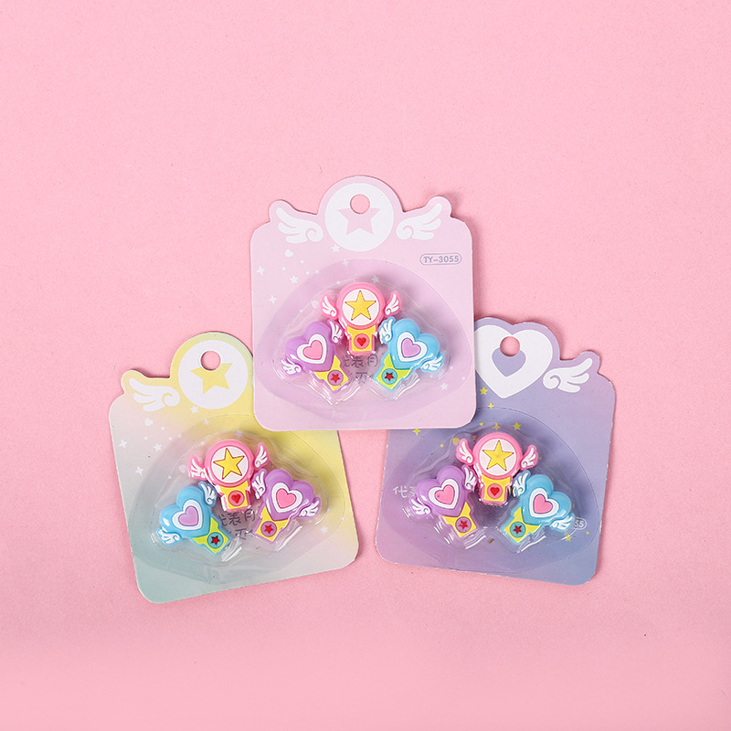 Cartoon silicone pen cap, cute pencil cap, pencil protection case, heart-shaped extension soft rubber pen cap for children and primary school students