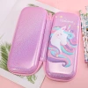 TOPSTHINK Fashion 3D Unicorn EVA material cartoon pen case Large Capacity Creative stationery bag Simple and niche hand-held silicone pen case details Picture