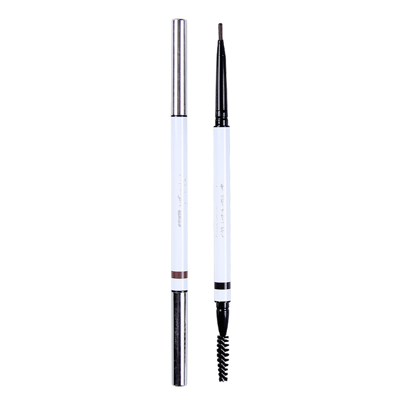 Midnight Cool Black High-end Independent Packaging Double-headed copper rod Ultra-fine Eyebrow Pencil, waterproof and sweat-proof with replacement core set wholesale Item Picture