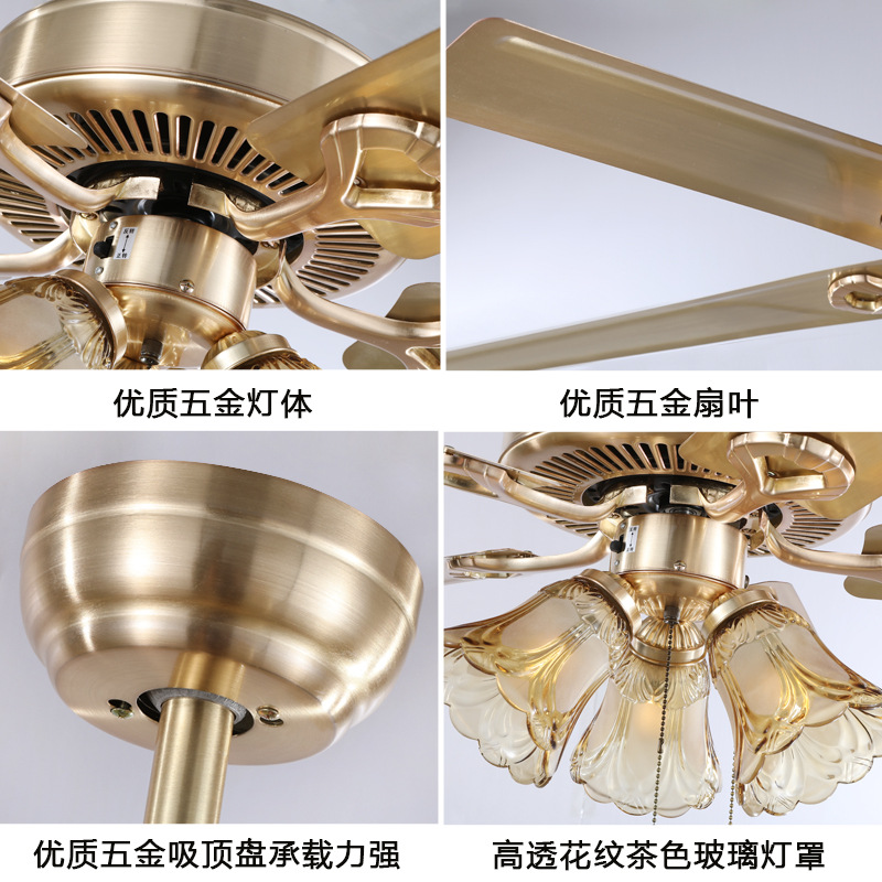 Decorative Fan Lights Living Room Bedroom Dining Room Fan Lights Retro Silent European Fan Chandelier Wind Application Scenario