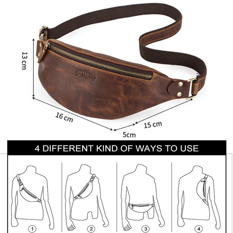 Black sky angel retro loco caballo cuero de vaca amazon fuente mens wash bag europa y américa tendencia cuero genuino hombre bolsa traspaso de pelo Item Picture