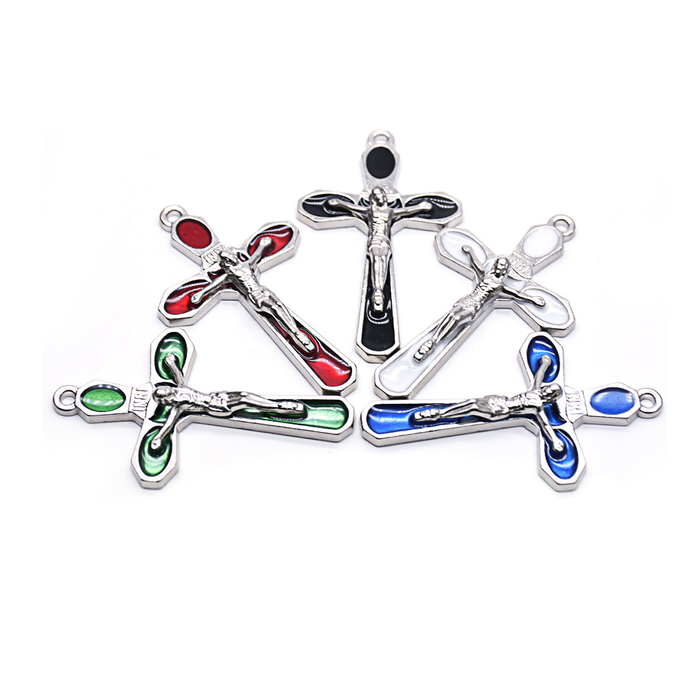 (10 pieces per package) Cross pendant accessories, rosary necklace, DIY jewelry accessories, pendant
