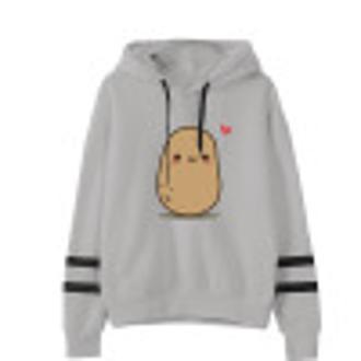 A new Korean style loose long-sleeved cartoon print top with a thin hooded sweatshirt for women's season, trendy on Instagram Specification image