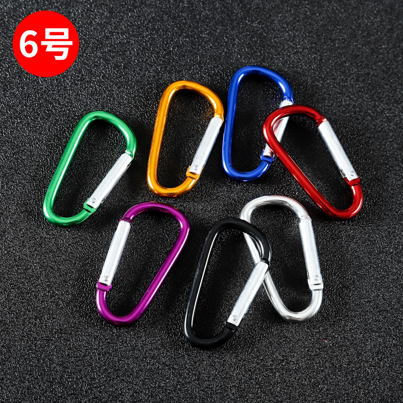 D-Type Mountaineering Buckle Multi-Functional Outdoor Climbing Aluminum Alloy Buckle No. 6 Backpack Kettle Quick Hanging Metal Climbing Buckle Specification drawing
