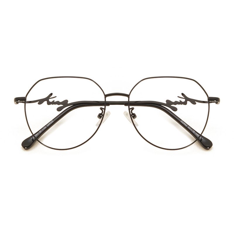 New irregular semi-circular flat light glasses, retro and fashionable letter frame, men's and women's matching glasses frame decoration Item Picture