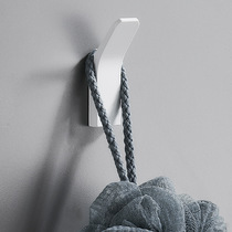 Light luxury free perforated black hanging clothes hook space aluminum white clothes hook wall hanging wall bathroom clothes and hat hook