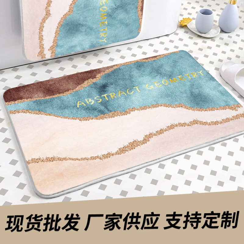 地垫国潮仿羊绒地毯浴室垫厨房门口防滑垫毛毡脚垫吸水垫现货批发