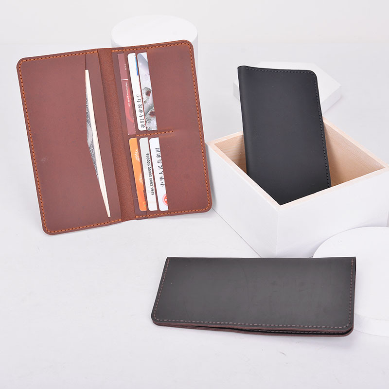 Diy Material Bag Diy Hand Sewn Purse Men's Long Cowhide Purse Retro Art Specification drawing