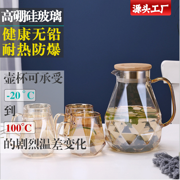 防爆耐高温大/创意钻石冷水/家用果汁壶扎产品图