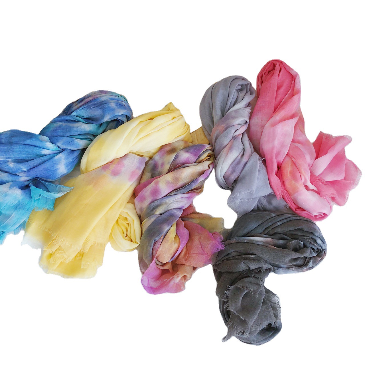 G-Dragon With Tie Dye Scarf Gradient Scarf National Wind Cape Long Colorful Scarf Source Factory Direct Sales Item Picture