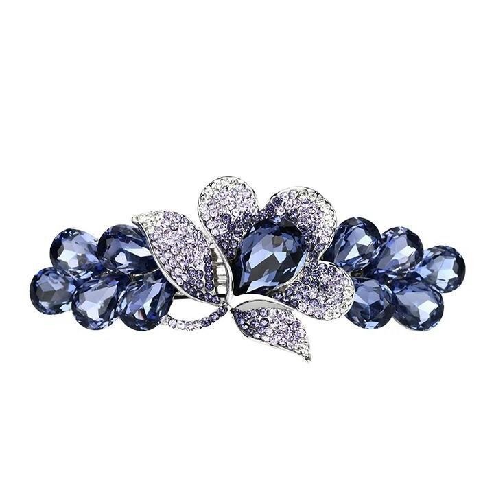 Korean Version Of The New Rhinestone Alloy Hairpin Hair Accessories Fashion Ladies Everything Flower Ponytail Hairpin Spring Clip Hair Accessories Item Picture
