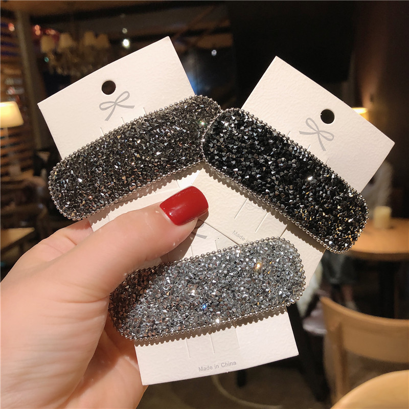Korean Net Red Rhine-Diamond Hairpin Edge Clip Net Red Bb Clip Female Broken Hair Simple Clip Headwear Explosive Hair Accessories Female Specification drawing