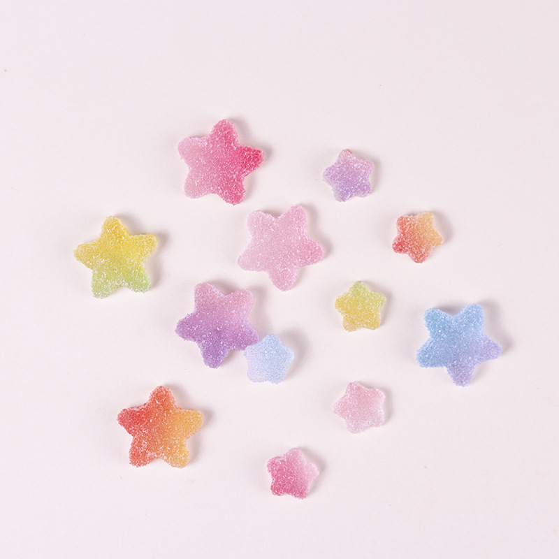 Simulated cartoon star gummy candy gradient resin accessories candy soft glue diy cream glue phone case hair clip material Application Scenario