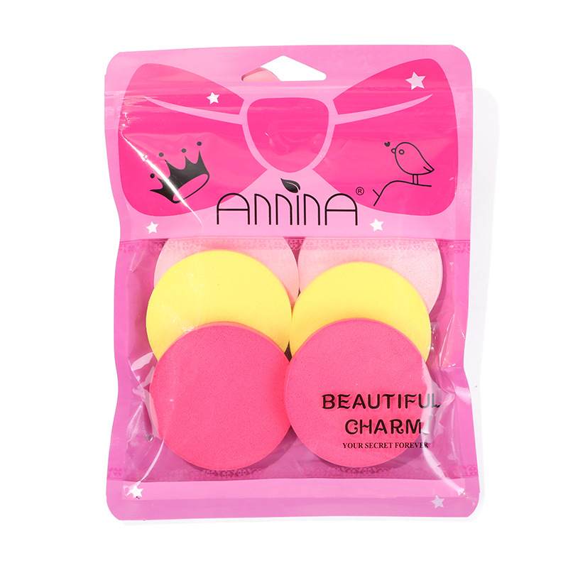 Annina Round Powder Puff Makeup Disposable Powder Puff Plum Blossom Triangle Love Powder Puff Makeup Tool 111 Application Scenario