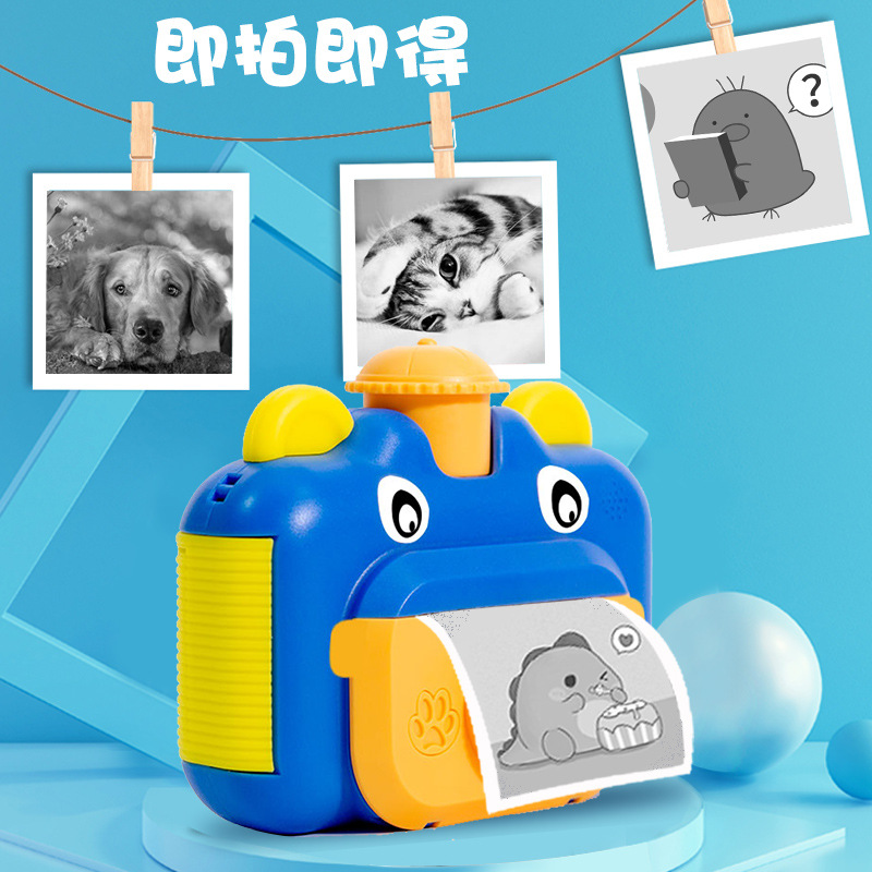 Children's digital instant printing camera mini Polaroid rotating lens high-definition small single-lens reflex camera birthday gift for kids details Picture