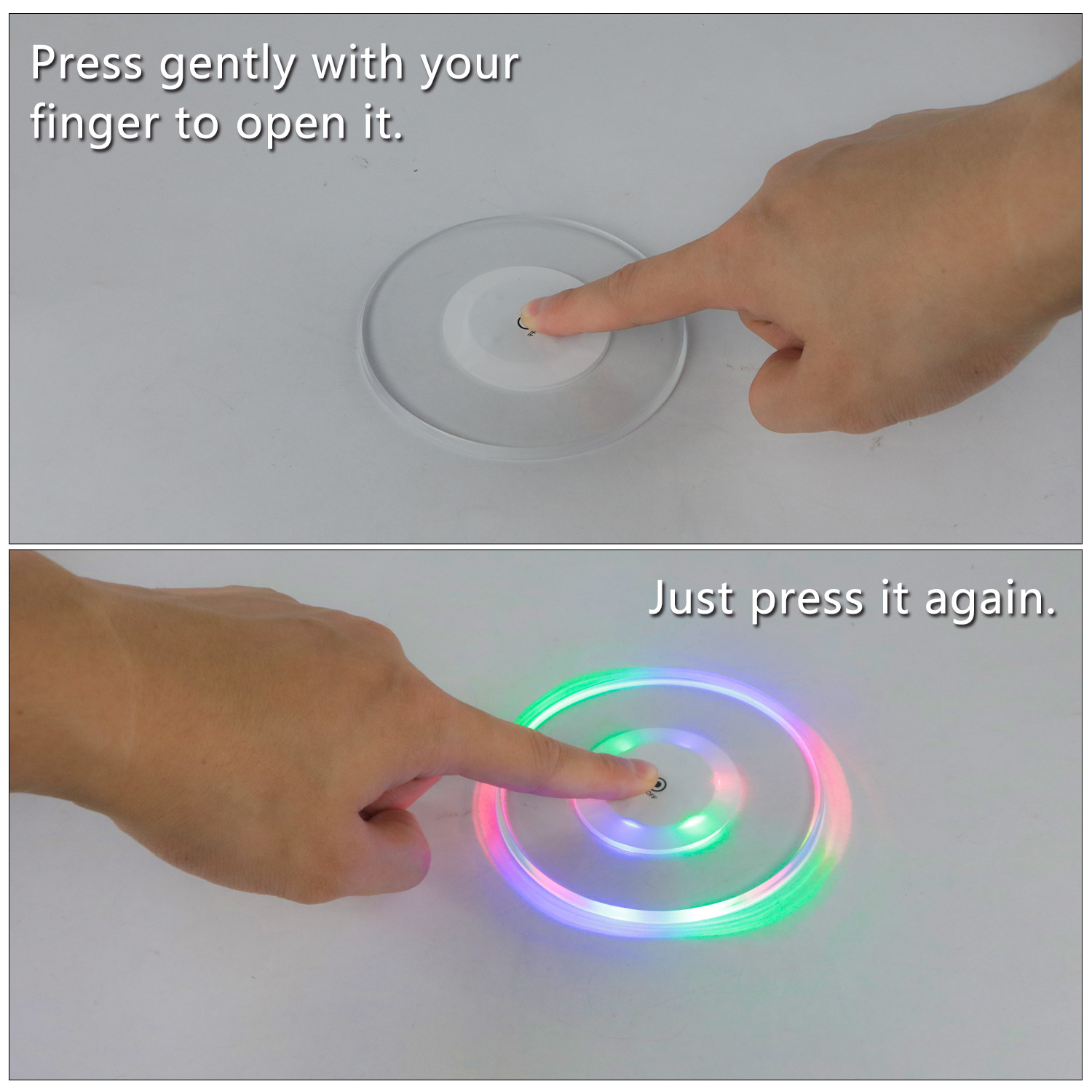 Wholesale led illuminated coasters, acrylic transparent illuminated coasters, cocktail bar three-color light illuminated water coasters Application Scenario